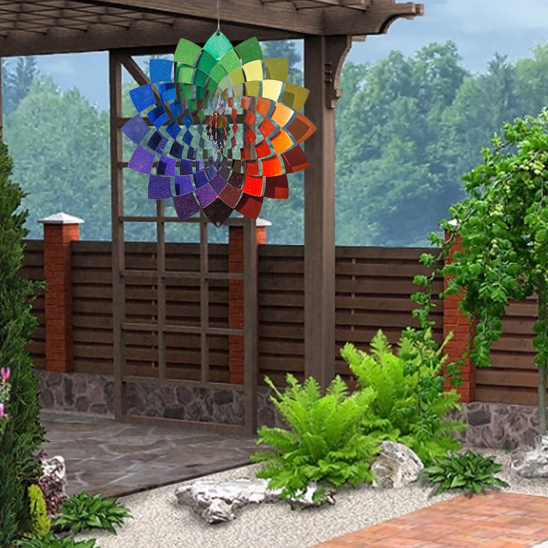 Nerūdijančio plieno 3D vėjo suktukas, metalinis drugelio geometrinis raštas lauko vestuvių kambario vėjo varpas kaimiškas ūkio namų namų dekoras