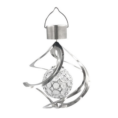 Saulės energija varomas vėjo varpelis LED spiralinio suktuko lempos spalva keičiasi pakabinama šviesa, lauko namų dekoro lempa Sodo amatų veja