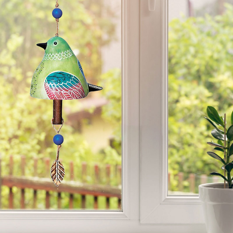 Varpeliai lauke, 15,7 colių ilgio Creative Resin Wind Chime Trakaus garso vėjo varpeliai Unikalus lauko paukščių dekoras kiemui