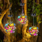 Соларна пеперудена светлина Водоустойчив Led висящ полилей Външна градина Цветна хортензия Осветление за градински пейзажен проход