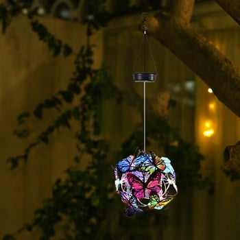 Solar Butterfly Light Αδιάβροχο Led κρεμαστός πολυέλαιος εξωτερικού χώρου Κήπος Πολύχρωμος φωτισμός ορτανσίας για Passage Landscape Garden