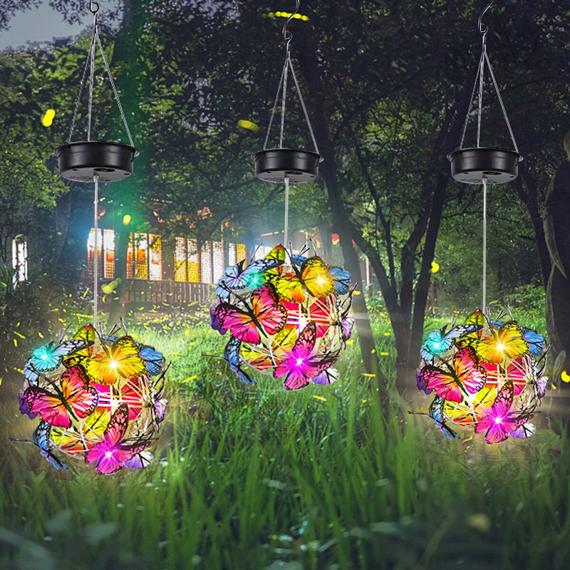 Saulės LED sodo drugelių žibintai vandeniui atsparūs kraštovaizdžio šviesa sodo pakabinama šviesa kiemo vejos lempa terasa namų dekoracijos
