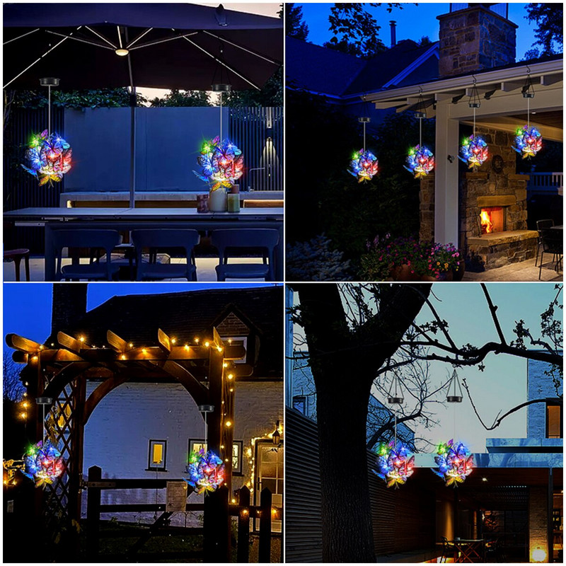 Saulės LED sodo drugelių žibintai vandeniui atsparūs kraštovaizdžio šviesa sodo pakabinama šviesa kiemo vejos lempa terasa namų dekoracijos