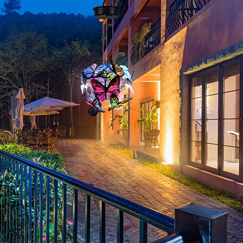 Saulės LED sodo drugelių žibintai vandeniui atsparūs kraštovaizdžio šviesa sodo pakabinama šviesa kiemo vejos lempa terasa namų dekoracijos