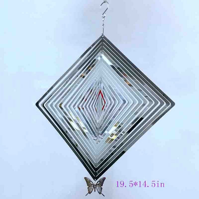 Šiaurės šalių geometriniai 3D apverčiami vėjo varpeliai sodo parko pajūrio langas didelis medis kabantys besisukantys vėjo varpeliai lauko pakabos dekoravimas