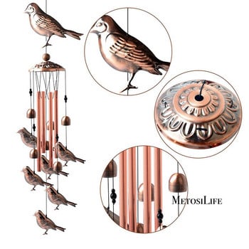 Hummingbird Retro Wind Chime With S Hook Portable Wind Bell Bird Wind Catcher Алуминиев звънец за декорация на градински двор