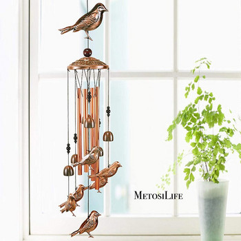 Hummingbird Retro Wind Chime With S Hook Portable Wind Bell Bird Wind Catcher Алуминиев звънец за декорация на градински двор