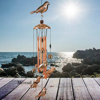 Hummingbird Retro Wind Chime With S Hook Portable Wind Bell Bird Wind Catcher Алуминиев звънец за декорация на градински двор