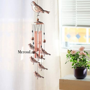 Hummingbird Retro Wind Chime With S Hook Portable Wind Bell Bird Wind Catcher Алуминиев звънец за декорация на градински двор