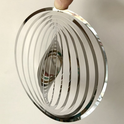 3D apvalūs besisukantys vėjo varpeliai, tekantys šviesos efektai, namų sodo dekoravimas lauko kabantys dekoro dovanų spintelės blizgančios vėjo suktukai