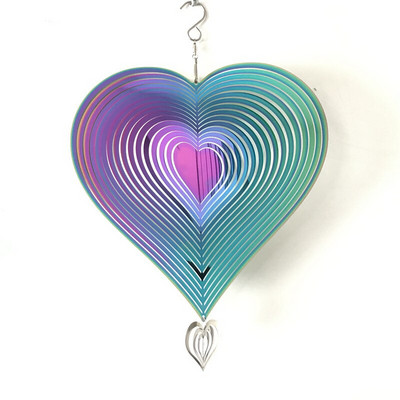 3D apvalūs besisukantys vėjo varpeliai, tekantys šviesos efektai, namų sodo dekoravimas lauko kabantys dekoro dovanų spintelės blizgančios vėjo suktukai