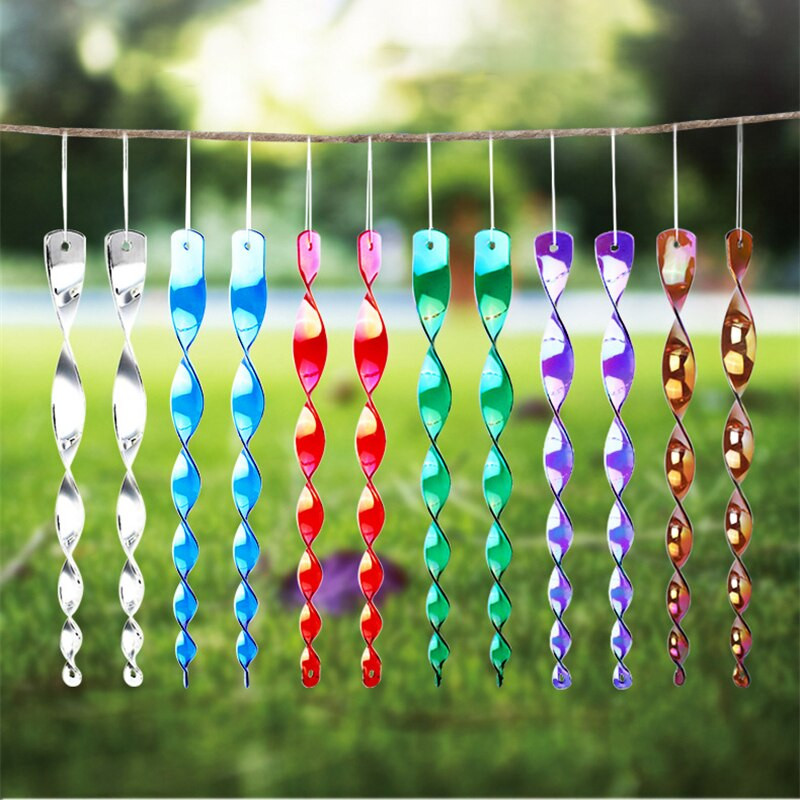 8vnt Atspindintys paukščių atbaidymo strypai 7 spalvos 30cm kabantys paukščių repelentai atspindintys vėjo spiraliniai strypai sodo apsauga nuo paukščių