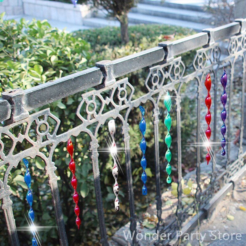 8vnt Atspindintys paukščių atbaidymo strypai 7 spalvos 30cm kabantys paukščių repelentai atspindintys vėjo spiraliniai strypai sodo apsauga nuo paukščių