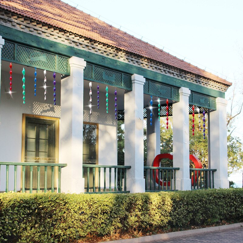 8vnt Atspindintys paukščių atbaidymo strypai 7 spalvos 30cm kabantys paukščių repelentai atspindintys vėjo spiraliniai strypai sodo apsauga nuo paukščių