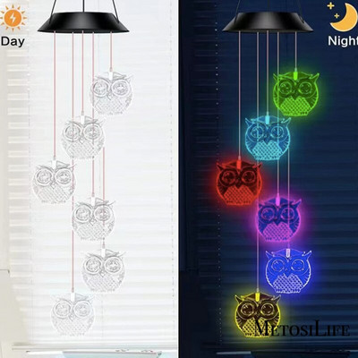 Hummingbird LED слънчеви вятърни камбанки Външна слънчева светлина с автоматична смяна на цвета за градинска декорация Подарък за домакинство