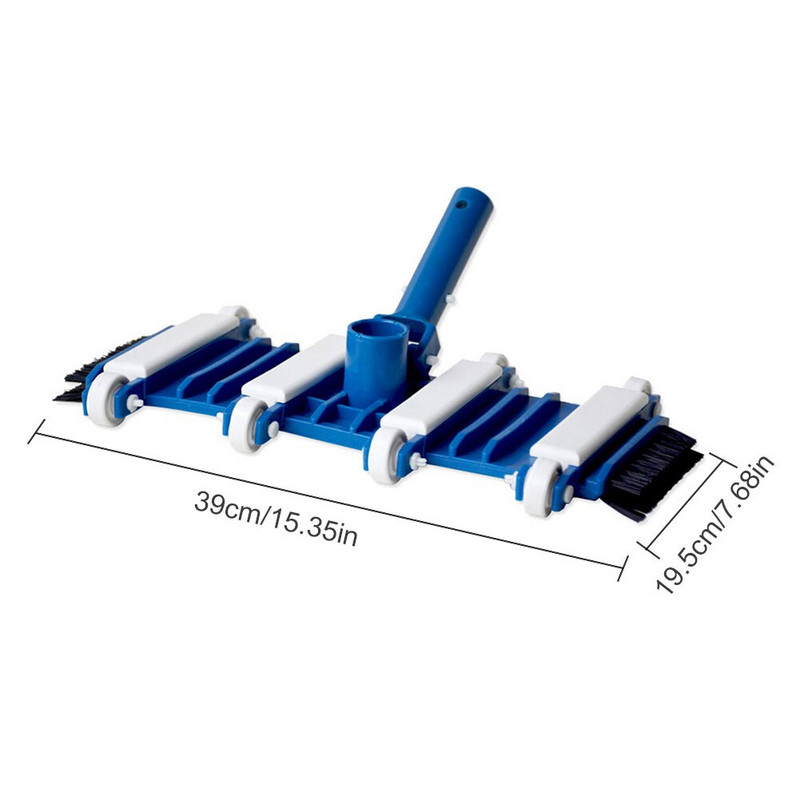 Cap de aspirare pentru piscină de 14 inch cu perie roată de aspirație Cap de aspirație perie de vid instrument de curățare a piscinei fântână