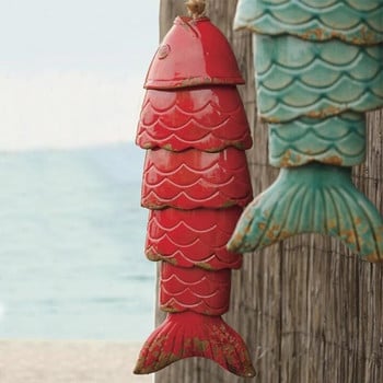 Χρωματιστό Koi Fish Wind Chime Χρώμα Koi Fish Wind Chimes Ρητίνη εξωτερικού χώρου Wind Chimes Κρεμαστό χριστουγεννιάτικο δώρο Διακόσμηση κήπου