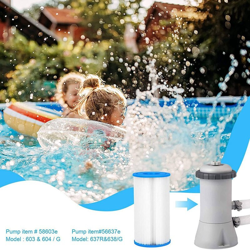 A tipo pakaitinė filtro kasetė, suderinama su INTEX baseinais, pakaitinė filtro kasetė, skirta 29000, 2 pak.