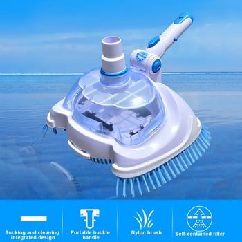 Вакуумна глава за басейн Почистване на четка за басейн Подводен почистващ препарат Прозрачна ръчна засмукваща машина Инструменти за почистване и поддръжка