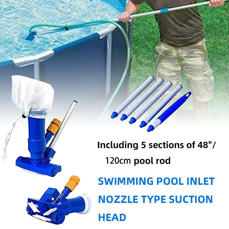 Reaktyvinis baseino dulkių siurblys plaukiojančių objektų valymo rinkinys su šepečio maišeliu Dulkių siurblio siurbimo galvutė Baseinas fontanas dulkių šepečių valymas