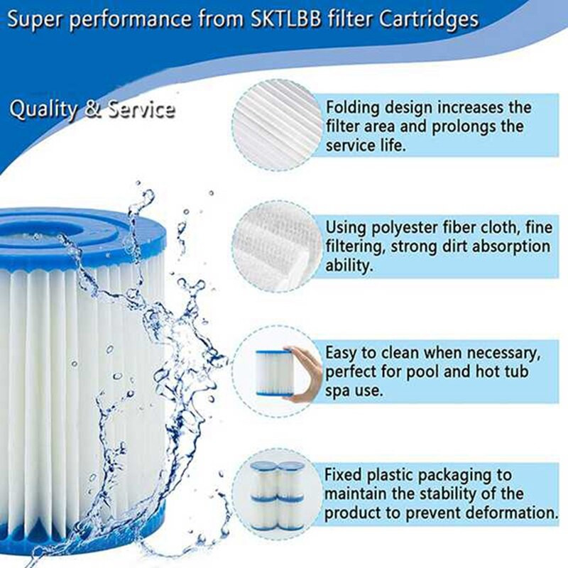 S1 tipo SPA sūkurinės vonios filtro keitimas Daugkartinio naudojimo baseino filtro kasetė, plaunamas baseino filtras, skirtas Intex S1 29001E