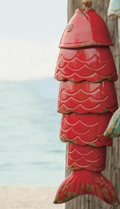 Spalvotas koi žuvis vėjo varpelio pakabukas Kalėdų dovanų sodo lauko dekoravimui