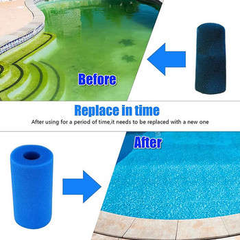 18Pcs Intex Swimming Pool Filter Sponge Tube S1 Миещ се за многократна употреба почистващ препарат от биопяна Pool Foam Swimming Cleaning Accessory