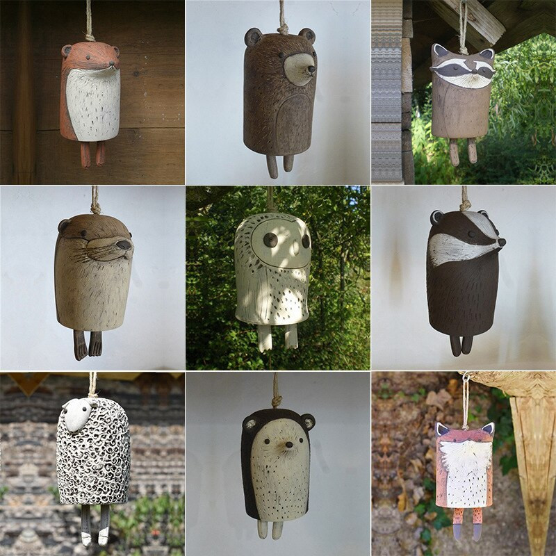 Sodo vėjo varpeliai Gražūs kaimo kiemo amatai, kabantys plastikiniai Bohemijos gyvūnų papuošalai, suktuko dekoravimas lauke