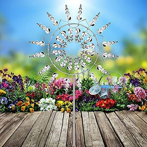 Unikalūs ir stebuklingi metaliniai vėjo malūnų kinetiniai vėjo suktukai, skirti kiemo ir sodo vėjo gaudytojams, varpeliams lauko kiemo vejos dekoravimui