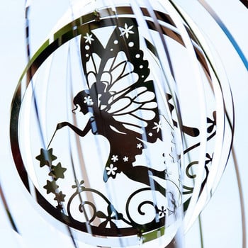 Κήπος Butterfly Wind Chime Garden τρισδιάστατα στρογγυλά περιστρεφόμενα περιστρεφόμενα ανεμοκίνητα ντεκόρ για υπαίθρια κρεμάστρα