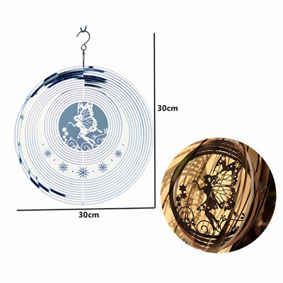 Пеперуда Wind Chime Garden 3D кръгли въртящи се вятърни въртящи се въртящи се въртящи се въртящи се въртящи се въртящи се ветрове Външен висящ декор Подарък Висулка с кръгла форма Уловители на вятъра