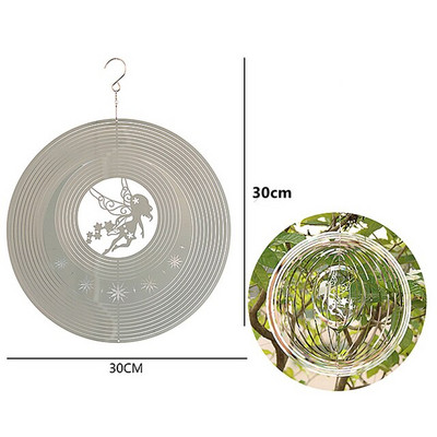 Пеперуда Wind Chime Garden 3D кръгли въртящи се вятърни въртящи се въртящи се въртящи се въртящи се въртящи се въртящи се ветрове Външен висящ декор Подарък Висулка с кръгла форма Уловители на вятъра