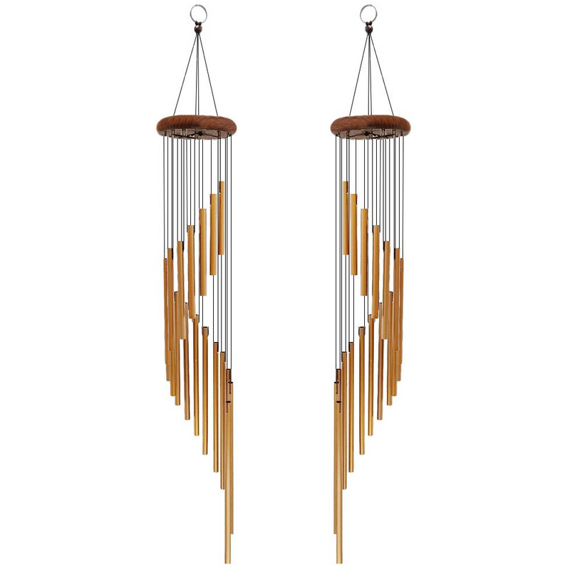 18 vamzdžių vėjo varpeliai šiaurietiški klasikiniai vėjo gongo ornamentai, pakabinami ant sienos metaliniai variniai vėjo suktukai, lauko lauko namų dekoravimas