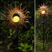 LED слънчеви светлини Външна градинска декорация Лунна слънчева колова светлина Водоустойчива градинска лампа Крак стъклена топка за дворна морава Вътрешен двор