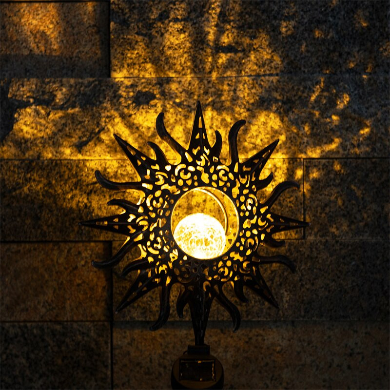 LED слънчеви светлини Външна градинска декорация Лунна слънчева колова светлина Водоустойчива градинска лампа Крак стъклена топка за дворна морава Вътрешен двор