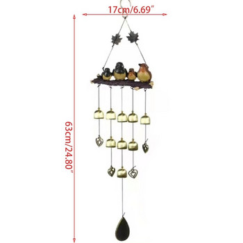 Градинска птица Мулти-камбанки Вятърни камбанки за настроени елегантни вятърни камбанки Успокояващ мелодичен декор с дълбоки тонове Неръждаеми Мемориални вятърни камбанки