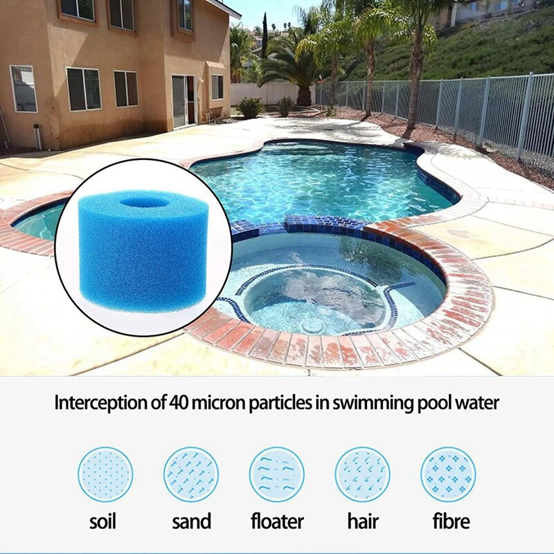 18 tk filtrikäsn Intex S1 tüüpi Pure Spa korduvkasutatava pestava vahuga mullivanni filtrikasseti jaoks