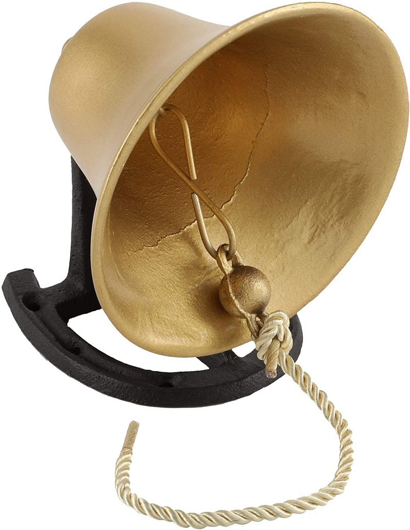 Lauko vakarienės varpai, pagaminti iš auksinio ketaus | Laikiklis tvirtina varpelį prie abiejų vidaus lauko sienų paviršių