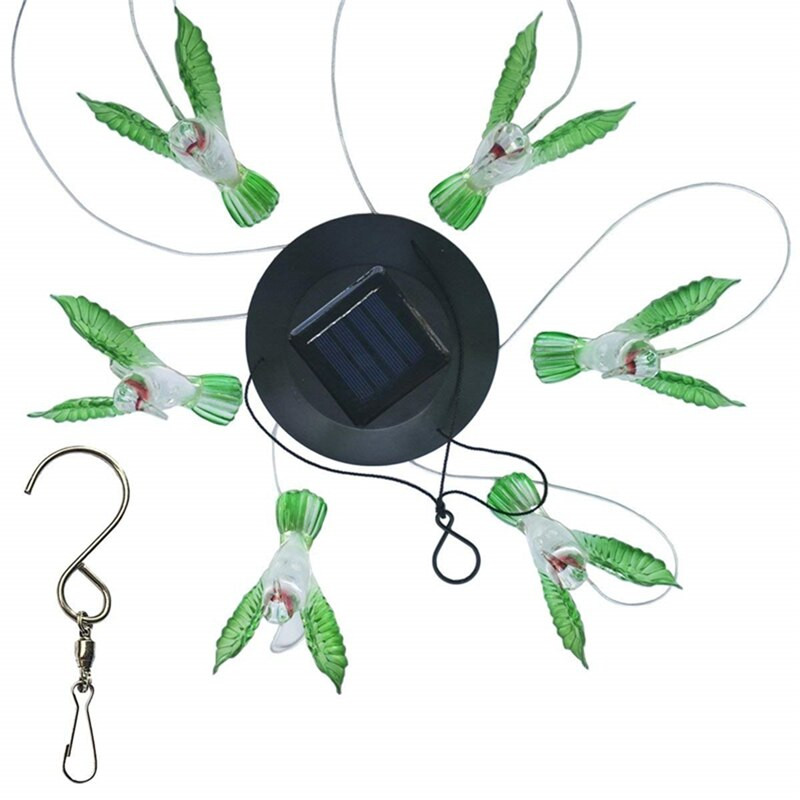 Atnaujinkite LED saulės vėjo varpelio lempą Hummingbird vėjo varpelio lempos pakabinamos vėjo varpelio dekoratyvinės lempos spalvos keitimo lempa Saulės lempa