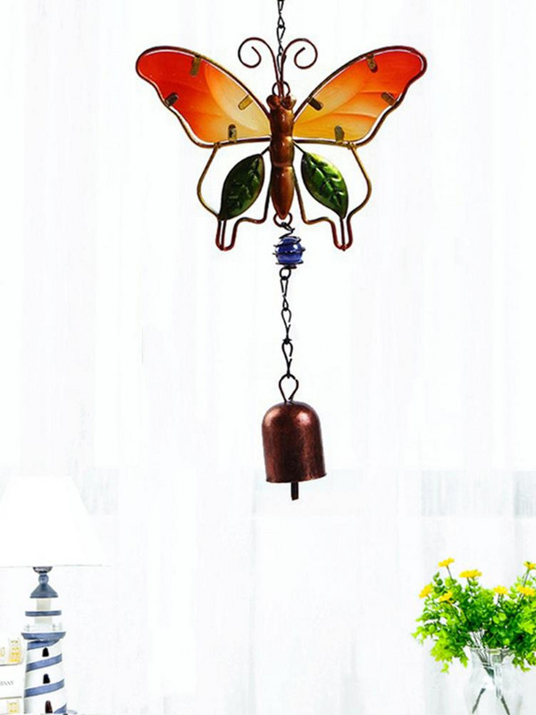 Kovový ručne vyrobený motýľ, zvonkohra, závesný lapač snov, ozdoba na dvor, záhradu, miestnosť, feng shui, zdobenie, zvonkohra Colgante