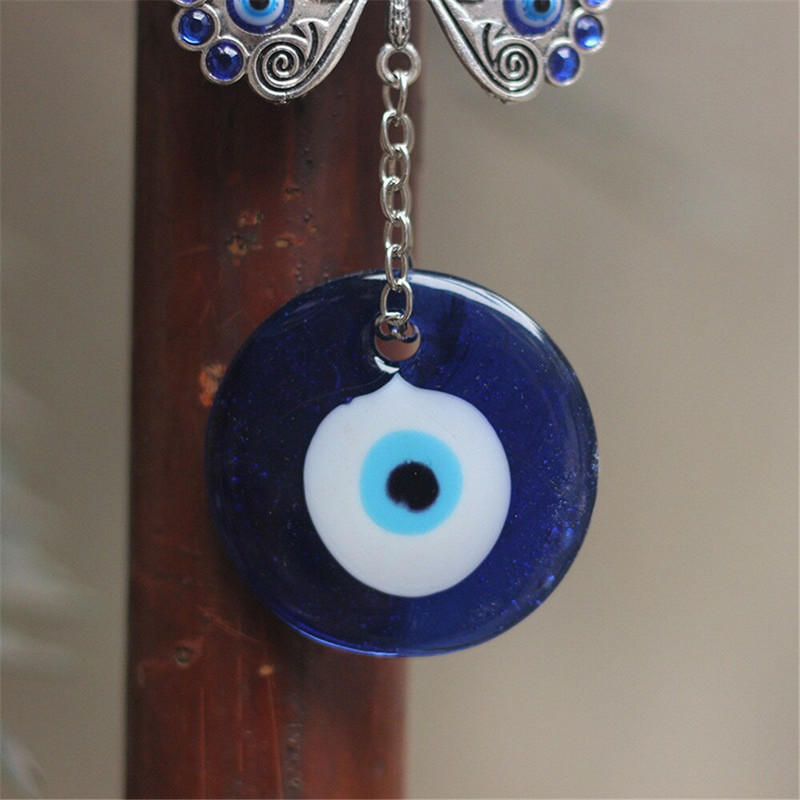Turkiškas mėlynakis drugelis pakabukas demonas musulmonas stiklo lydinio karoliukai automobilio puošmena Velnio akies sienų apmušalai namų papuošalai