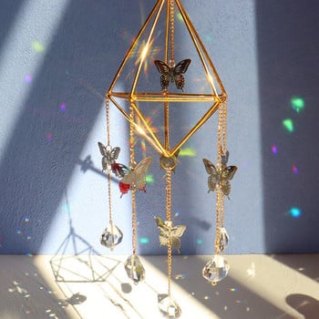 Κρύσταλλοι Big Wind Chime Prism Sun Light Catcher Χειροποίητα κοσμήματα Κρεμαστό Κήπος Κρεμαστό Στολίδι Κουρτίνα παραθύρου Διακόσμηση σπιτιού