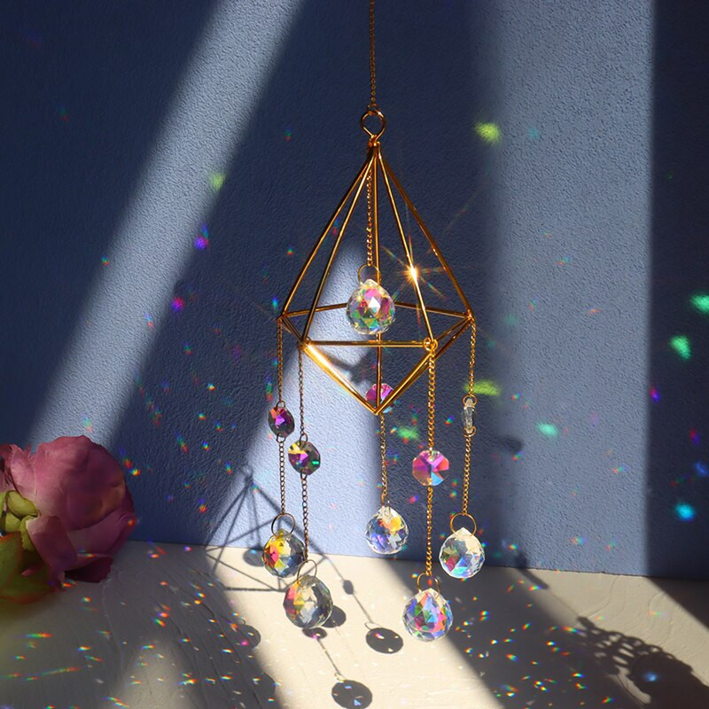 Cristale Big Wind Chime Prismă Sun Light Catcher Bijuterii lucrate manual Grădină pandantiv agățat Ornament Fereastră Cortina Decor acasă