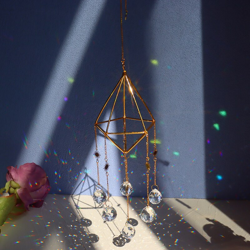 Cristale Big Wind Chime Prismă Sun Light Catcher Bijuterii lucrate manual Grădină pandantiv agățat Ornament Fereastră Cortina Decor acasă