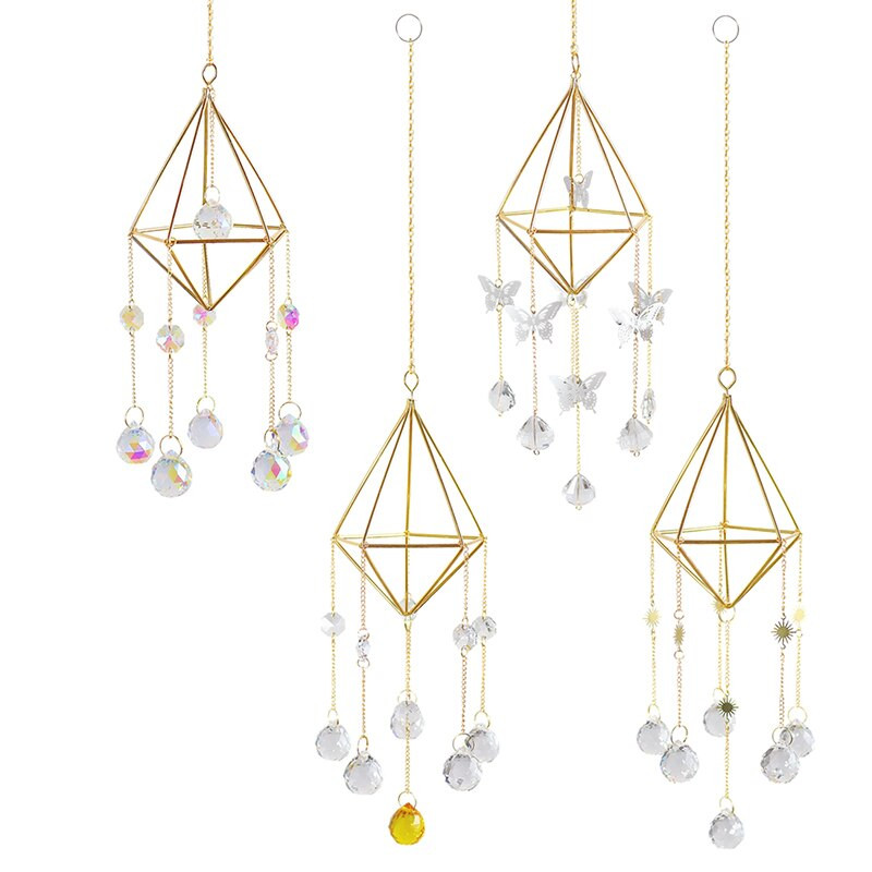 Cristale Big Wind Chime Prismă Sun Light Catcher Bijuterii lucrate manual Grădină pandantiv agățat Ornament Fereastră Cortina Decor acasă