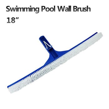 18-инчова синя дръжка на четка за басейн Чиста четка Четка за стена на басейн Инструменти за почистване на плуване Почистващо оборудване