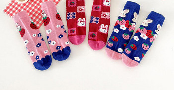 Цветни чорапи за момичета с апликация по 3  броя в комплект