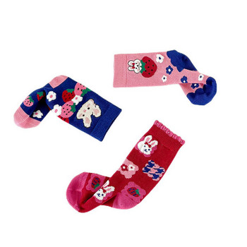 Цветни чорапи за момичета с апликация по 3  броя в комплект