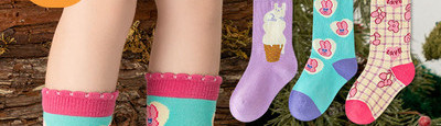 Šarene čarape s aplikacijama za djevojčice, 3 komada u kompletu