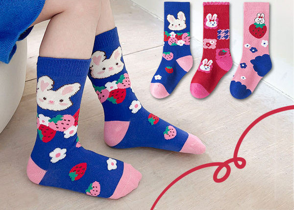 Šarene čarape s aplikacijama za djevojčice, 3 komada u kompletu